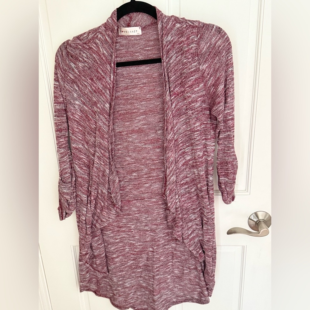 Live 4 Truth Women's Burgundy Open-Front Cardigan‎